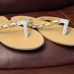 Dot white flipflops size M 7/8